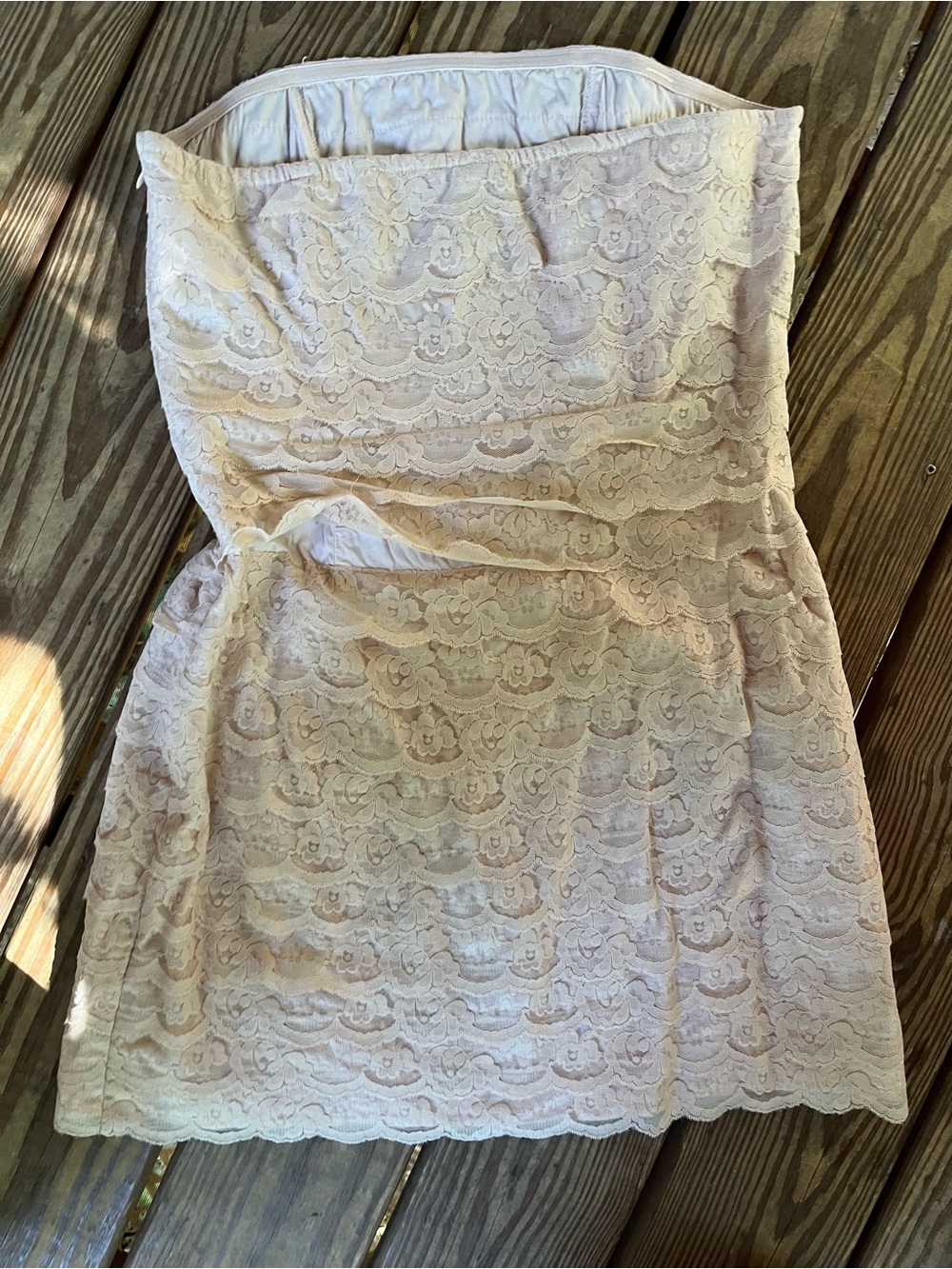 Forever 21 Strapless Lace Mini Dress in Light Beige - Picture 5 of 5